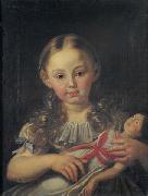 unknow artist Girl with a doll, Spain oil painting artist
